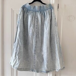Vintage deadstock Venezia acid wash denim maxi skirt